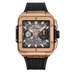 HUBLOT Square Bang Unico King Gold 42 mm Transparent Dial Polished 18K King Gold Rubber Strap 821.OX.0180.RX
