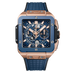 HUBLOT Square Bang Unico King Gold Blue Ceramic 42 mm Transparent Dial Polished 18K King Gold Rubber Strap 821.OL.5180.RX