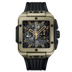 HUBLOT Square Bang Unico Magic Gold 42 mm Transparent Dial Polished 18K Magic Gold Rubber Strap 821.MX.0130.RX