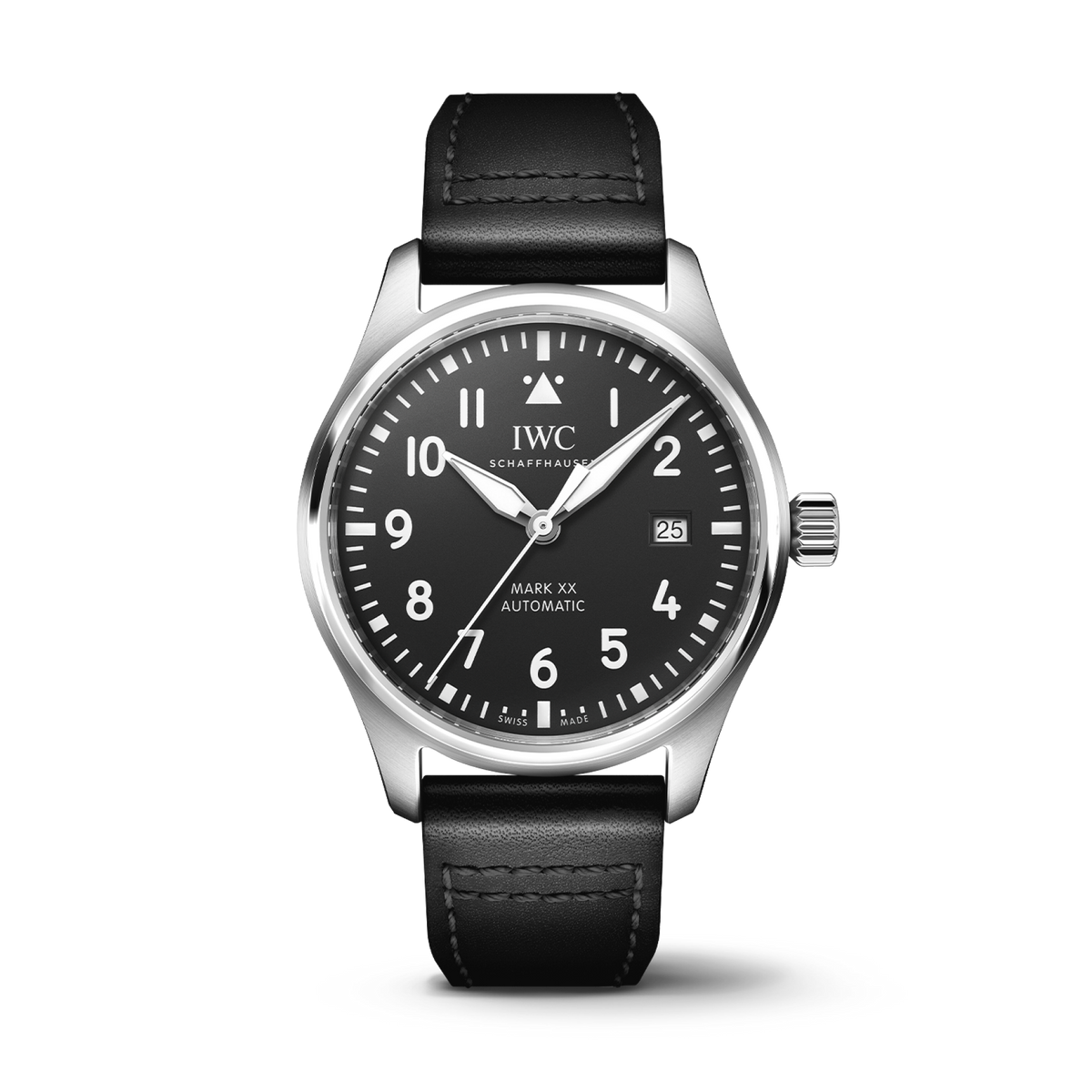 IWC Schaffhausen Pilot's Watch Mark XX 40 mm Black Dial Stainless Steel Black   Strap IW328201 - WATCHXNYC