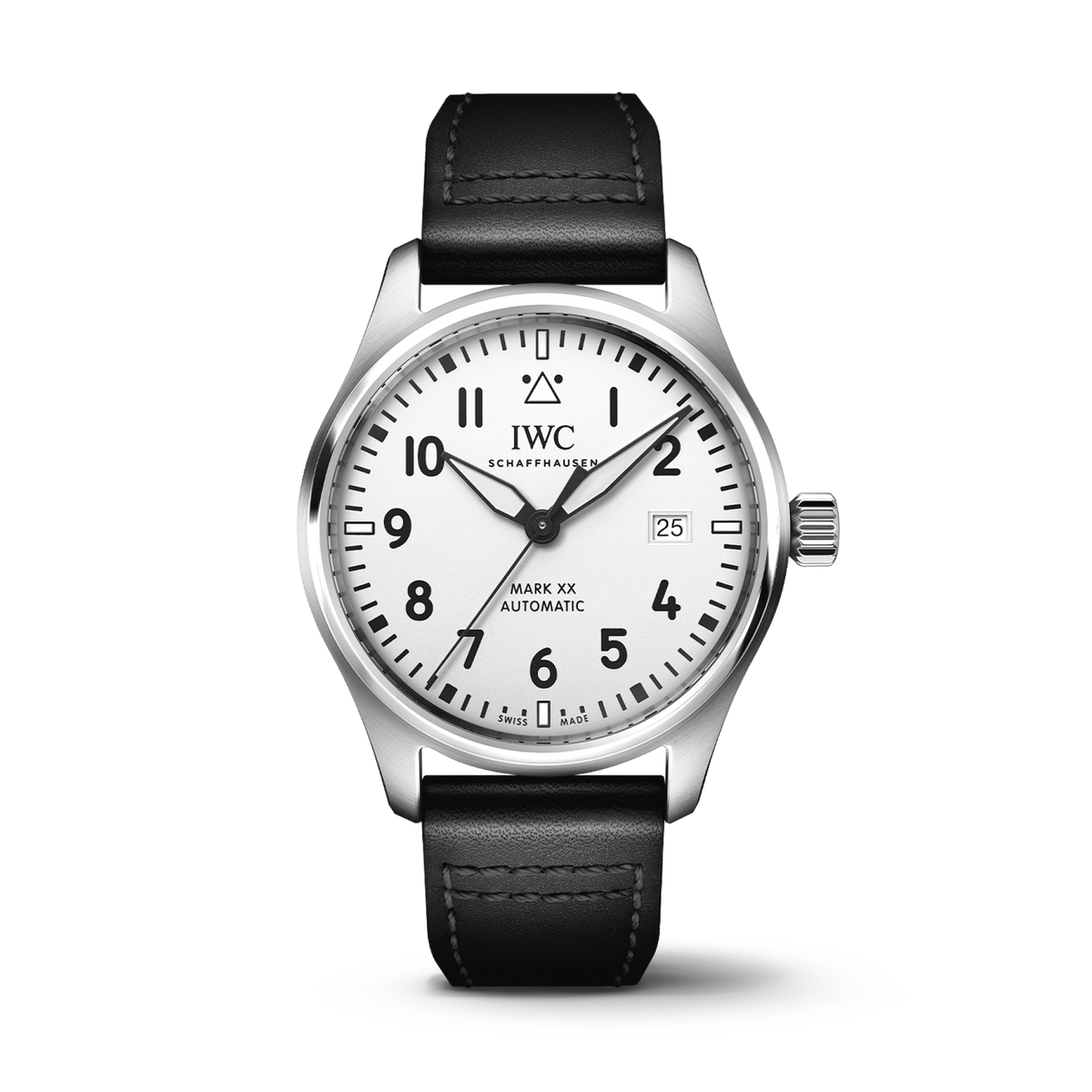 IWC Schaffhausen Pilot’s Watch Mark XX 40 mm Silver  Dial Stainless Steel Black   Strap IW328207 - WATCHXNYC