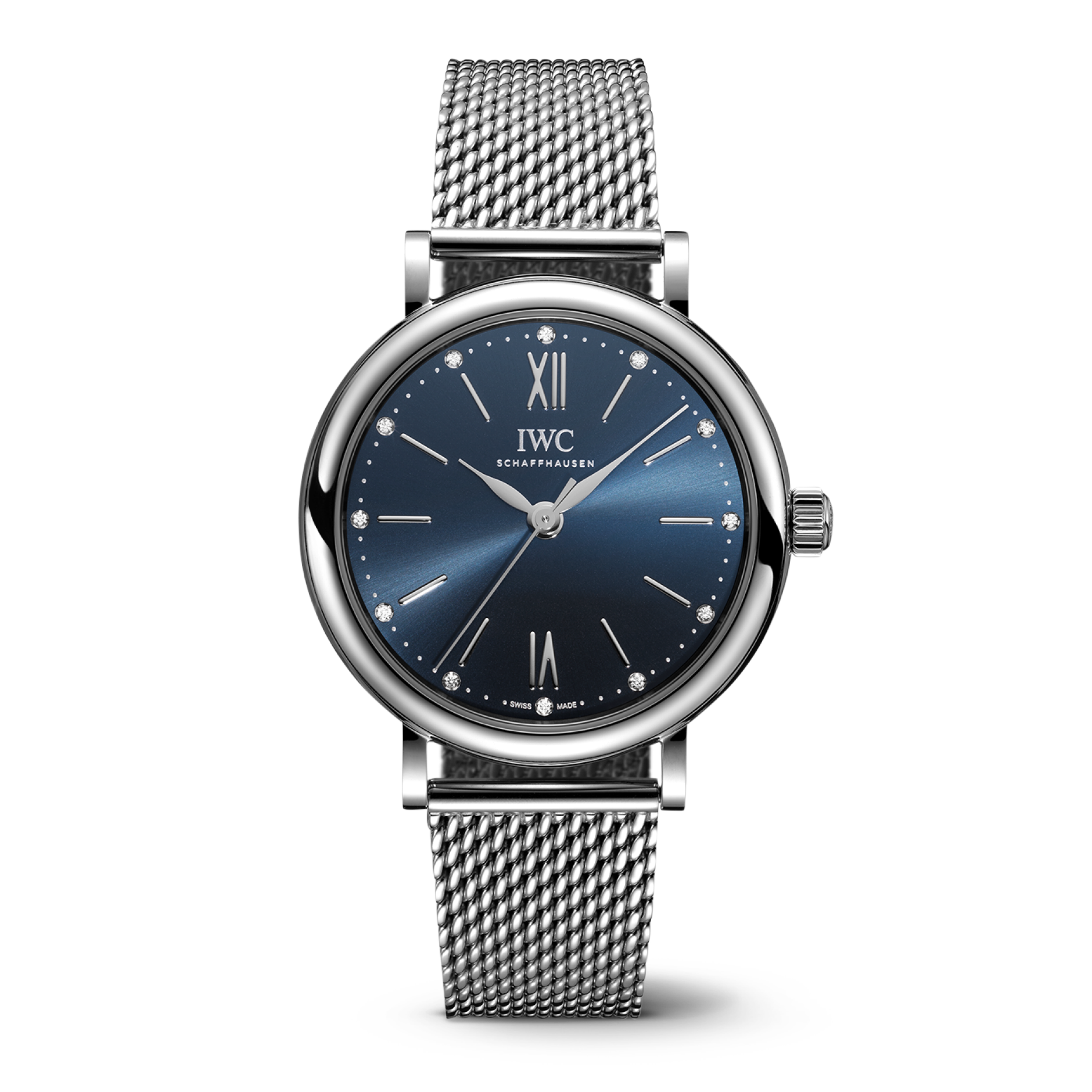 IWC Schaffhausen Portofino Automatic 34 mm Blue  Dial Stainless Steel Bracelet IW357404 - WATCHXNYC