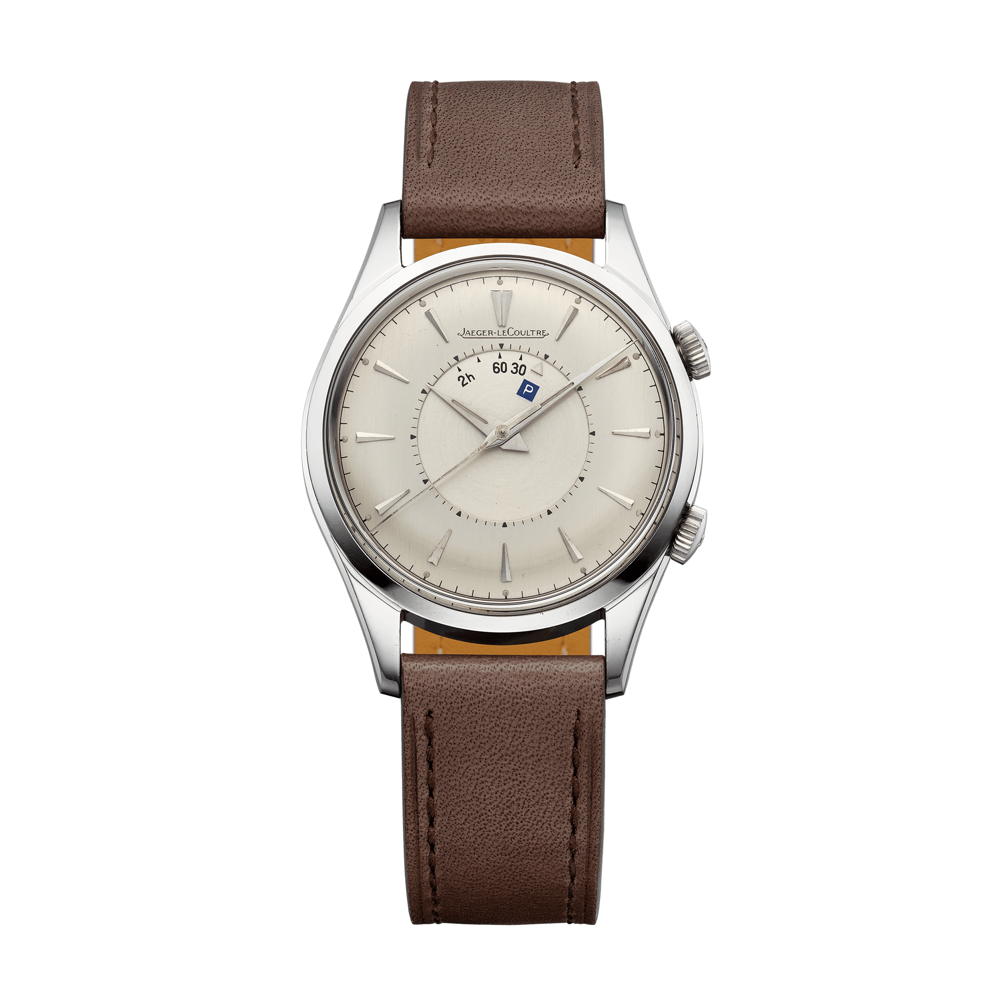 Jaeger-LeCoultre THE COLLECTIBLES Parking 35 mm Silvered Grey Dial Stainless Steel   Leather Strap QVE85801 - WATCHXNYC