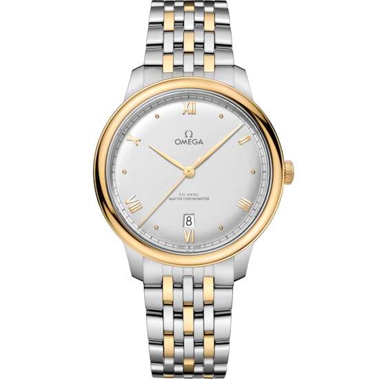 Omega De Ville Prestige 40 mm Silver Dial Stainless Steel and 18k Yellow Gold Bracelet 434.20.40.20.02.002 - WATCHXNYC