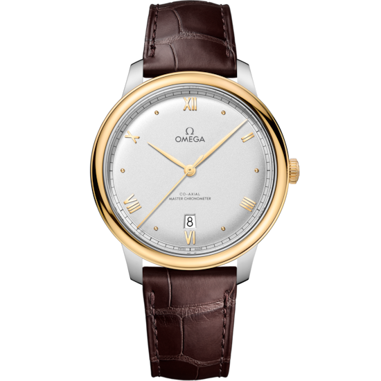 Omega De Ville Prestige 40 mm Silver Dial Stainless Steel and 18k Yellow Gold Strap 434.23.40.20.02.002 - WATCHXNYC