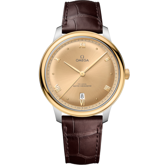 Omega De Ville Prestige 40 mm Yellow Dial Stainless Steel and 18k Yellow Gold Strap 434.23.40.20.08.001 - WATCHXNYC