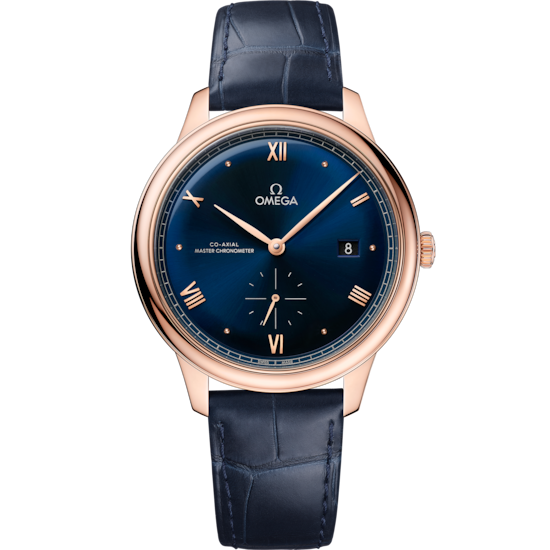 Omega De Ville Prestige 41 mm Blue Dial Sedna™ 18k Rose Gold Strap 434.53.41.20.03.001 - WATCHXNYC