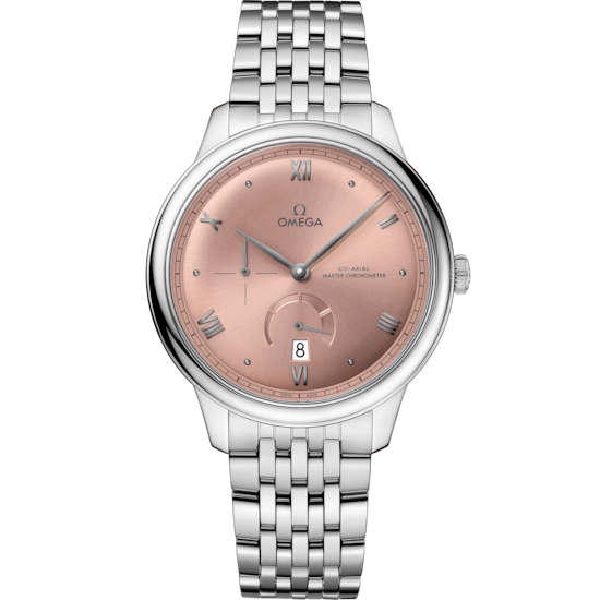 Omega De Ville Prestige 41 mm Pink Dial Stainless Steel Bracelet 434.10.41.21.10.001 - WATCHXNYC