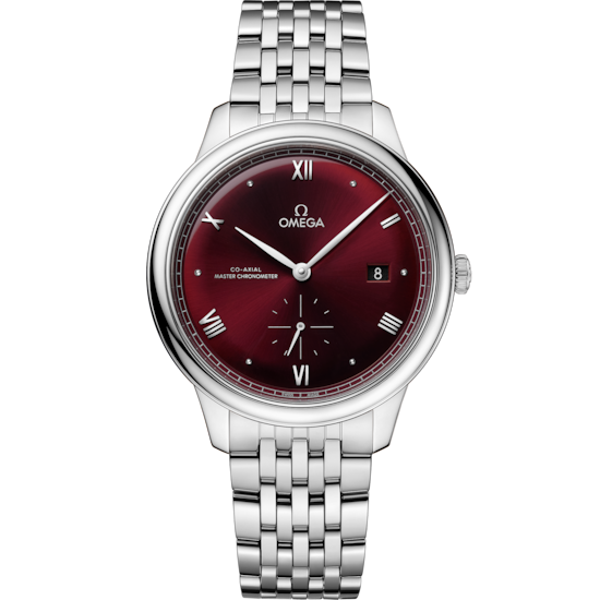 Omega De Ville Prestige 41 mm Red Dial Stainless Steel Bracelet 434.10.41.20.11.001 - WATCHXNYC