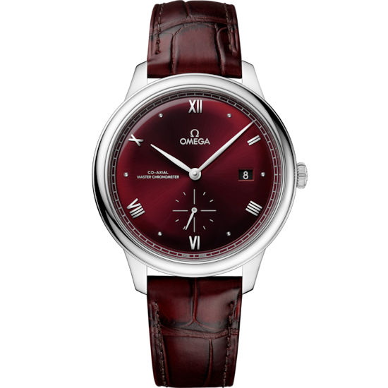 Omega De Ville Prestige 41 mm Red Dial Stainless Steel Strap 434.13.41.20.11.001 - WATCHXNYC