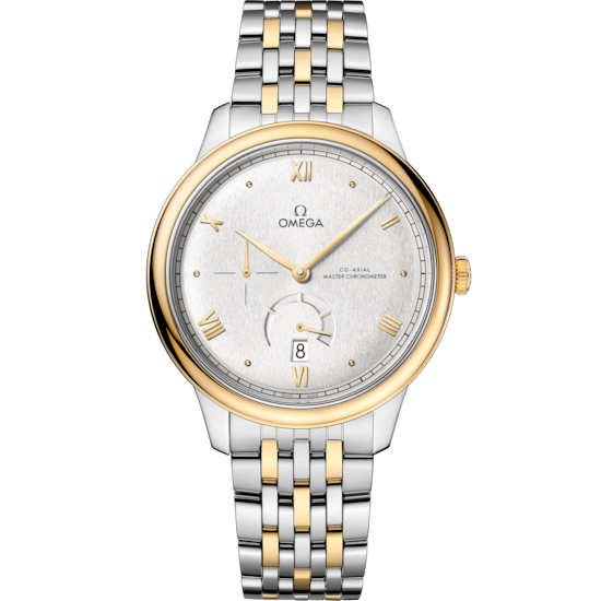Omega De Ville Prestige 41 mm Silver Dial Stainless Steel and 18k Yellow Gold Bracelet 434.20.41.21.02.001 - WATCHXNYC