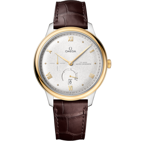 Omega De Ville Prestige 41 mm Silver Dial Stainless Steel and 18k Yellow Gold Strap 434.23.41.21.02.001 - WATCHXNYC