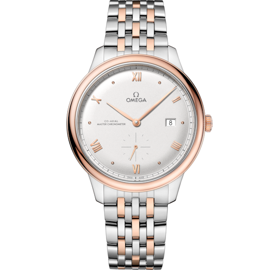 Omega De Ville Prestige 41 mm Silver Dial Stainless Steel and Sedna™ 18k Rose Gold Bracelet 434.20.41.20.02.001 - WATCHXNYC