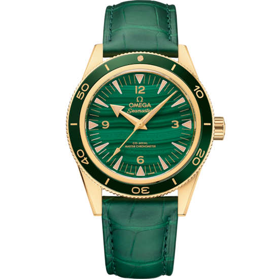 Omega Seamaster 300 41 mm Green Dial 18k Yellow Gold Strap 234.63.41.21.99.001 - WATCHXNYC