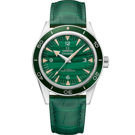 Omega Seamaster 300 41 mm Green Dial Platinum Strap 234.93.41.21.99.001 - WATCHXNYC