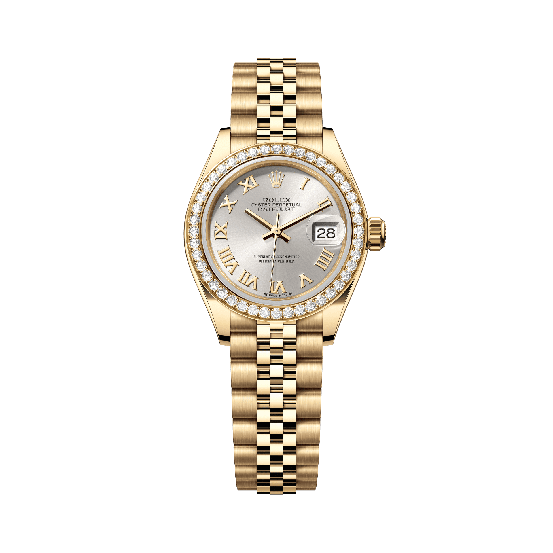 Oyster, 28 mm, yellow gold and diamonds  Reference 279138RBR - WATCHXNYC