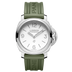 Panerai Luminor Base Logo 44 mm White Dial Polished Steel Caoutchouc Military Green Strap PAM01087