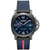 Panerai Luminor Quaranta Steel DLC Luna Rossa 40 mm Blue Dial Stainless Steel Blue Rubber Strap PAM01408