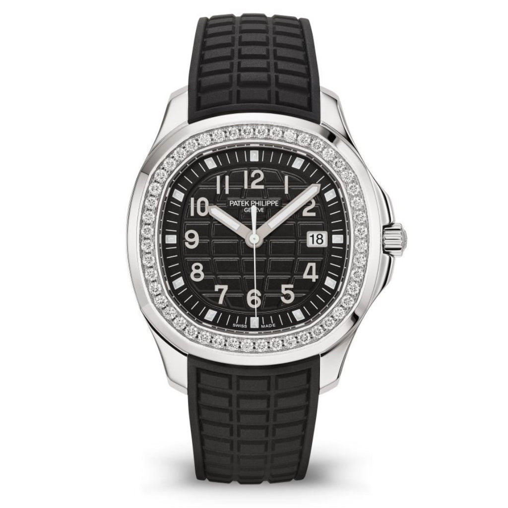 Patek Philippe Aquanaut Luce Black Dial Steel &amp; Diamond Case/Rubber Strap 38.8mm 5267/200A - WATCHXNYC
