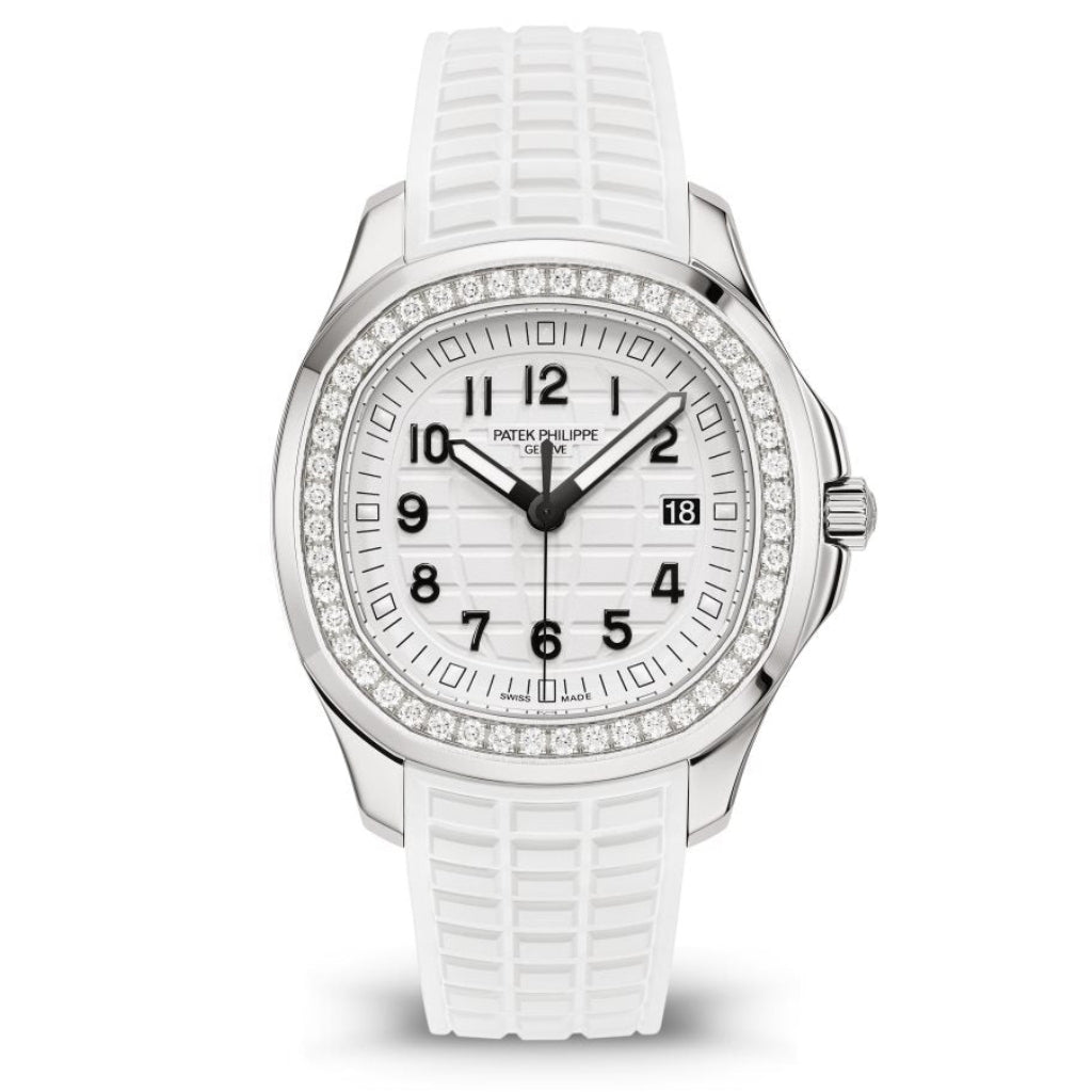 Patek Philippe Aquanaut Luce White Dial Stainless Steel &amp; Diamond Case Rubber Strap 38.8mm 5267-200A-010 - WATCHXNYC