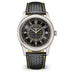 Patek Philippe Calatrava Sweep Seconds Batman Carbon Dial White Gold Case   Black Leather Strap  40 mm 6007G-001