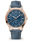 Patek Philippe Complications Blue Dial Rose Gold Case   Blue Strap 42 mm 5224R-001 - WATCHXNYC
