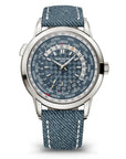 Patek Philippe Complications World Time Carbon Dial   Blue Strap 38.5 mm 5231G-001 - WATCHXNYC