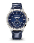 Patek Philippe Grand Complications 41.3 mm Blue Dial Platinum   Leather Strap 5236P-001 - WATCHXNYC