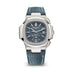Patek Philippe Nautilus 40.5 mm Blue Dial 18K White Gold   Leather Strap 5980/60G-001