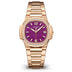 Patek Philippe Nautilus Purple Wave Motif Dial Rose Gold Diamond Case/Braclet 32mm 7010-1R-013