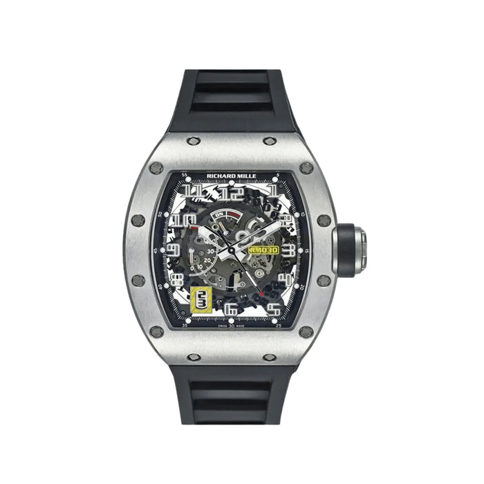 Richard Mille RM030 42.7 mm x 50 mm Transparent Dial Titanium Rubber Strap - WATCHXNYC