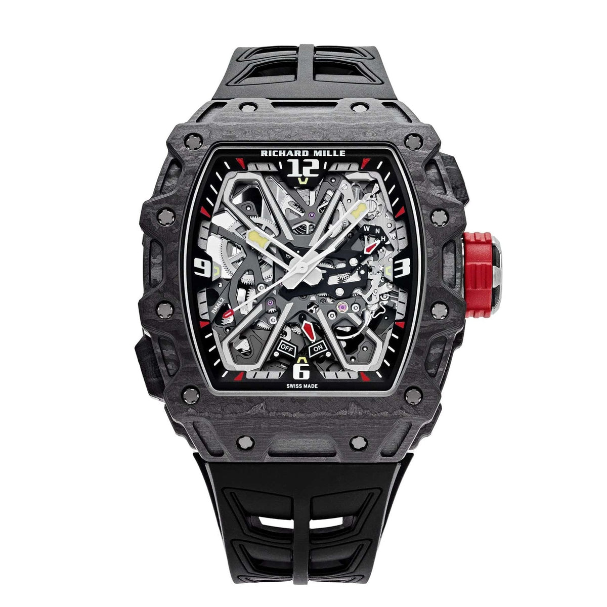 Richard Mille RM35-03 Automatic Winding Rafael Nadal 31 mm Black Dial Platinum Rubber Strap - WATCHXNYC