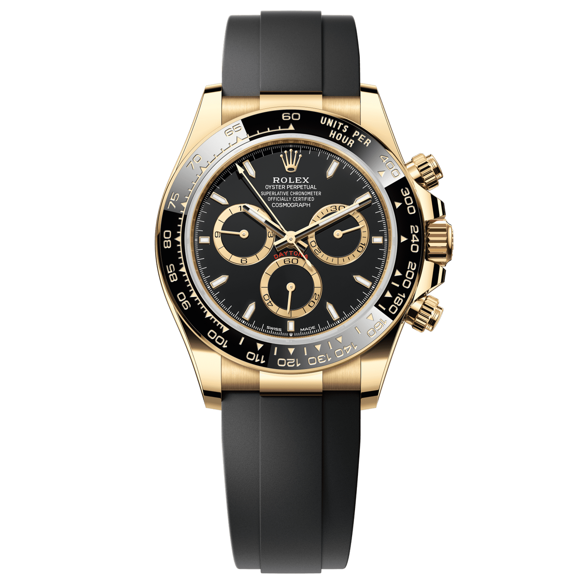 Rolex Cosmograph Daytona 40 mm Black, Golden Counter Rings Dial 18 kt Yellow Gold Oysterflex Bracelet 126518ln-0008 - WATCHXNYC