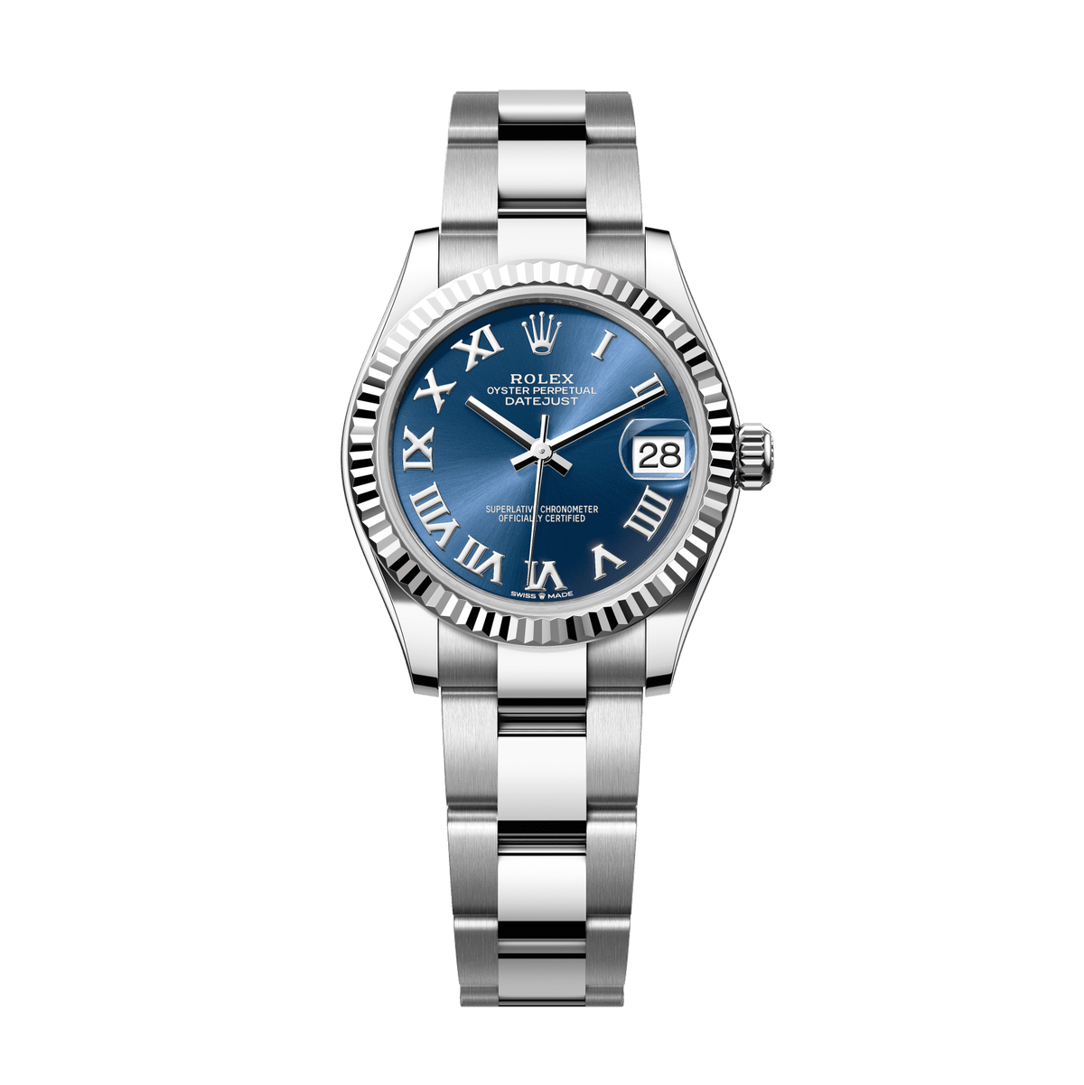 Rolex Datejust 31 31 mm Bright Blue Dial Oystersteel and White Gold Oyster Bracelet 278274-0033 - WATCHXNYC