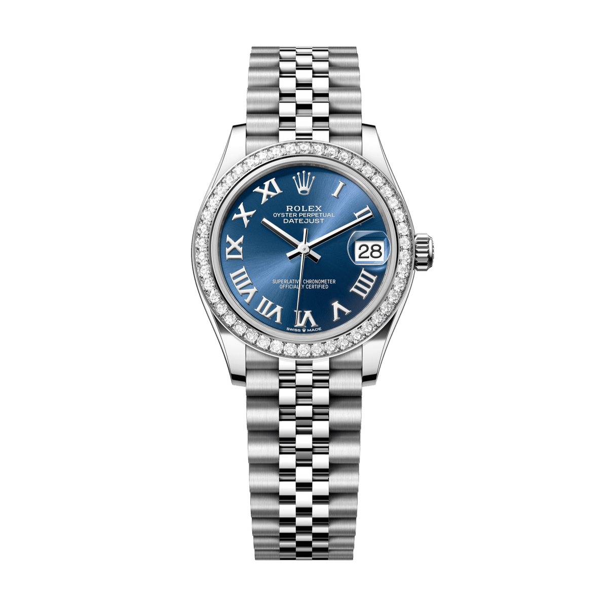 Rolex Datejust 31 31 mm Bright Blue Dial with Diamonds Oystersteel and White Gold Jubilee Bracelet 278384rbr-0037 - WATCHXNYC