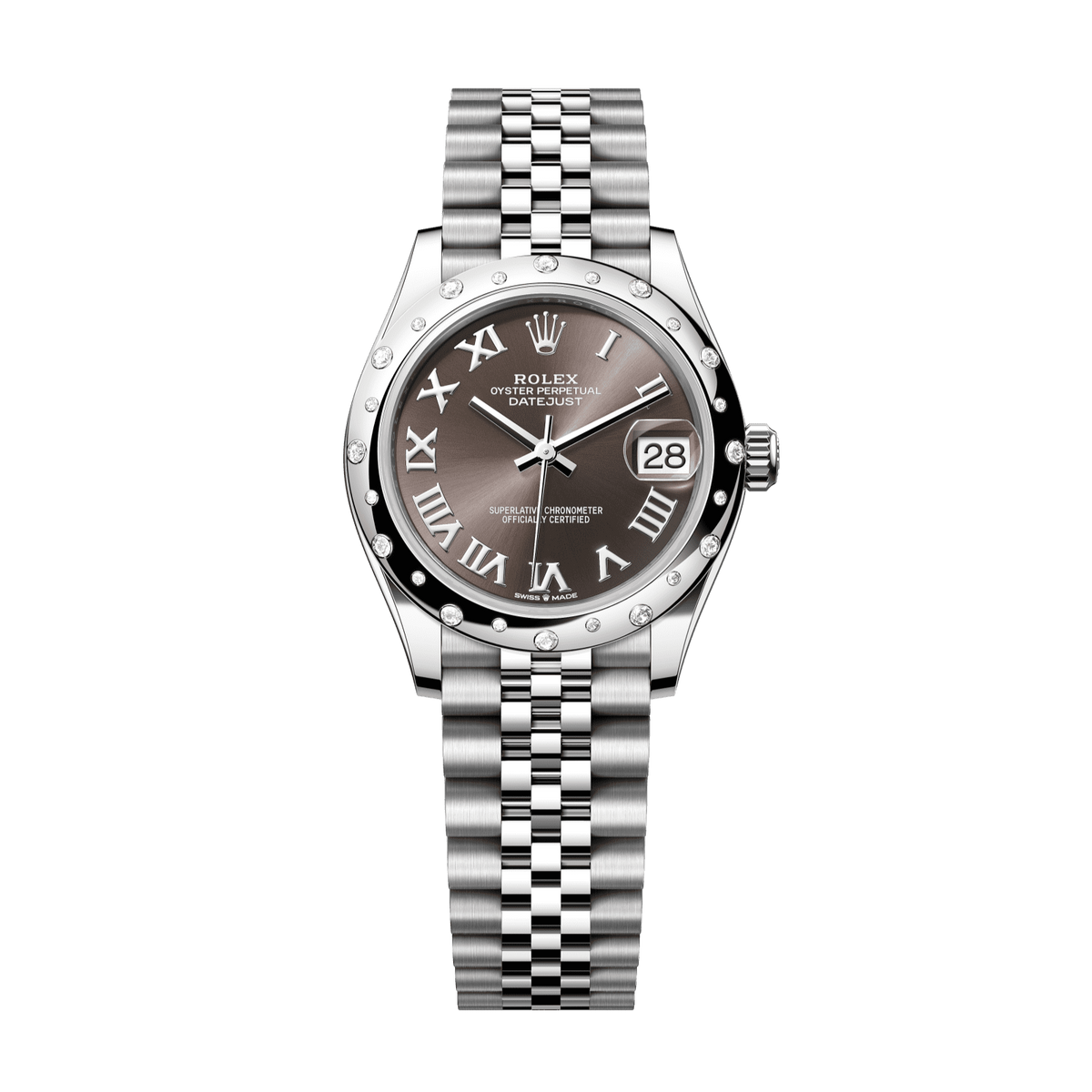 Rolex Datejust 31 31 mm Dark Grey Dial with Diamonds Oystersteel and White Gold Jubilee Bracelet 278344rbr-0024 - WATCHXNYC