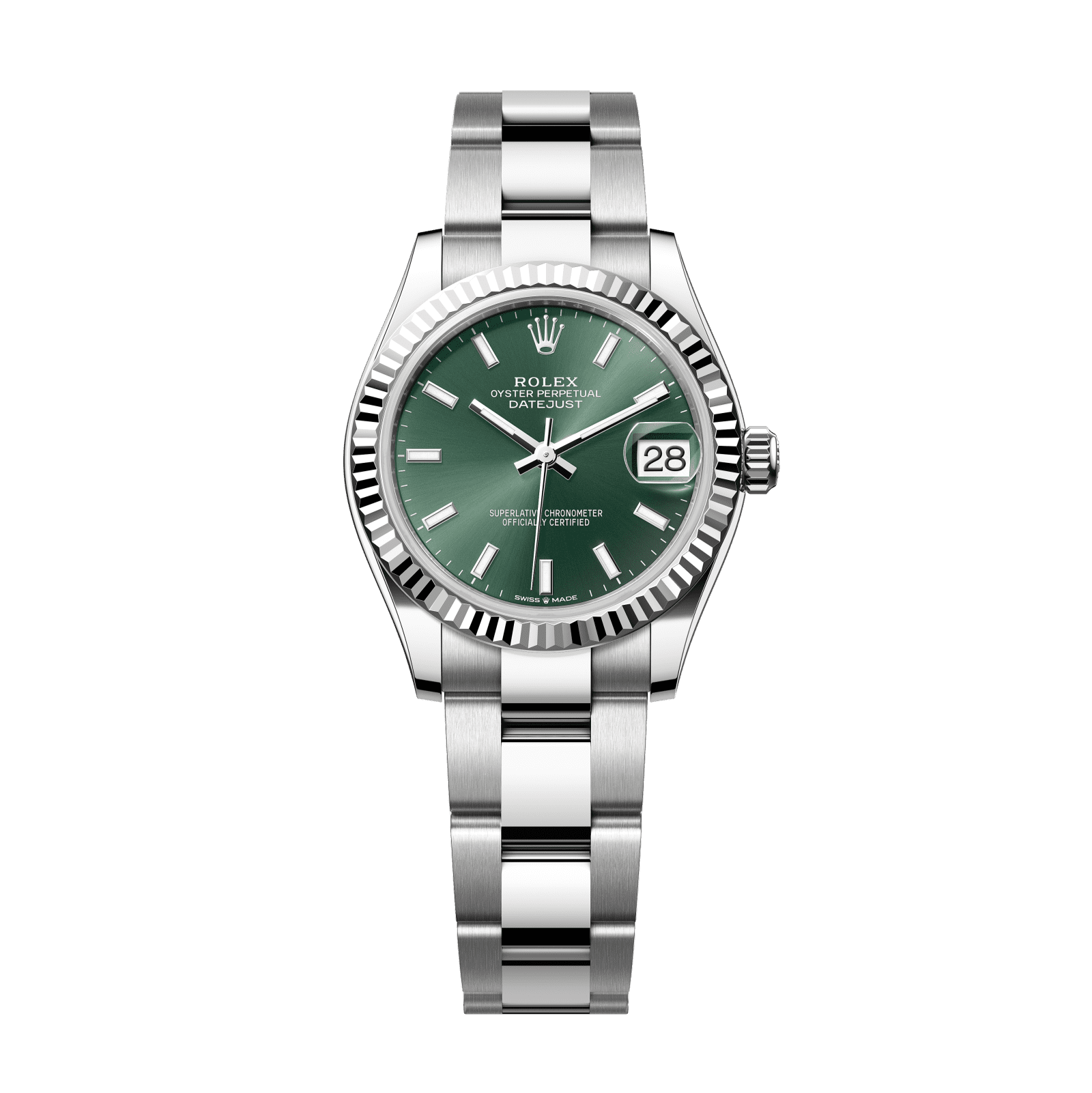 Rolex Datejust 31 31 mm Mint Green Dial Oystersteel and White Gold Oyster Bracelet 278274-0017 - WATCHXNYC