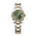 Rolex Datejust 31 mm Olive Green Set With Diamonds Dial Oystersteel and 18k Yellow Gold Oyster Bracelet 278273-0015
