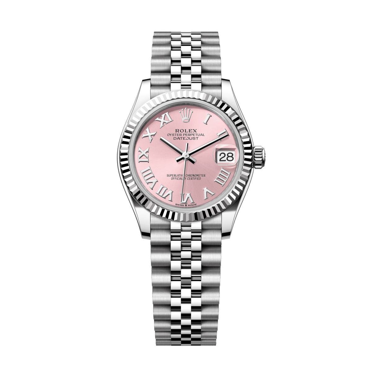 Rolex Datejust 31 31 mm Pink  Dial Oystersteel and White Gold Jubilee Bracelet 278274-0020 - WATCHXNYC