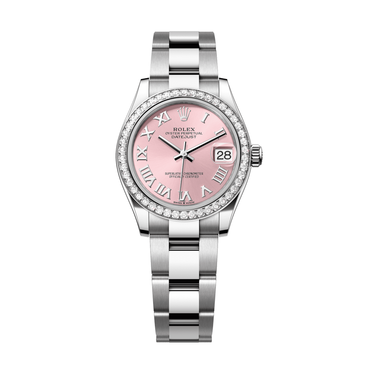 Rolex Datejust 31 31 mm Pink  Dial with Diamonds Oystersteel and White Gold Oyster Bracelet 278384rbr-0023 - WATCHXNYC