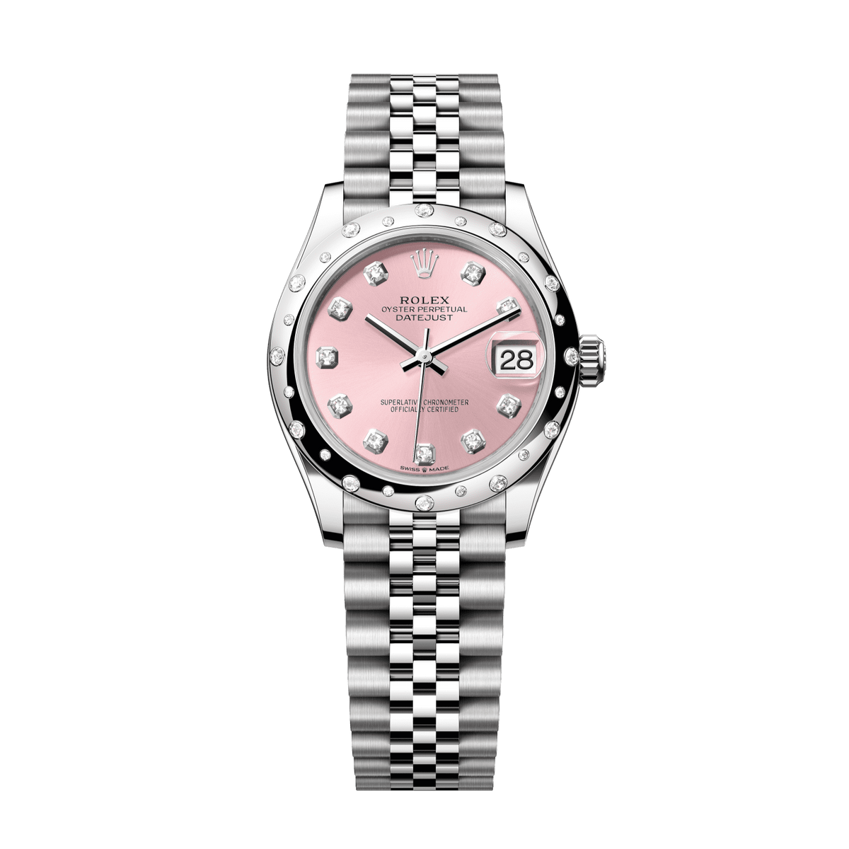 Rolex Datejust 31 31 mm Pink Set With Diamonds Dial Oystersteel and White Gold Jubilee Bracelet 278344rbr-0034 - WATCHXNYC