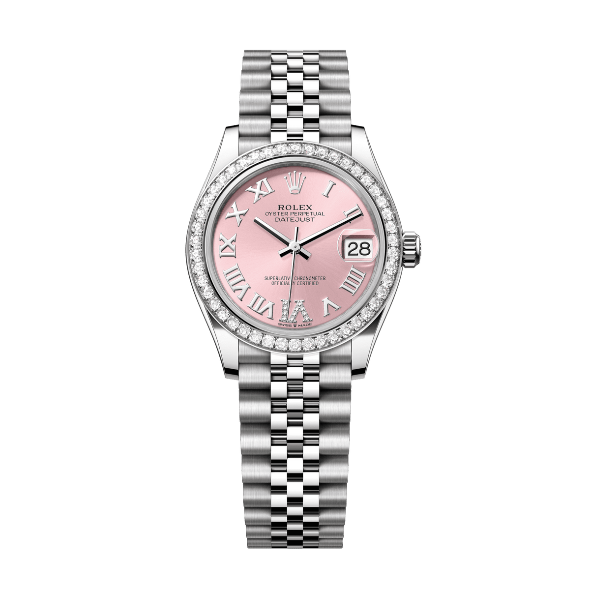 Rolex Datejust 31 31 mm Pink Set With Diamonds Dial Oystersteel and White Gold Jubilee Bracelet 278384rbr-0028 - WATCHXNYC