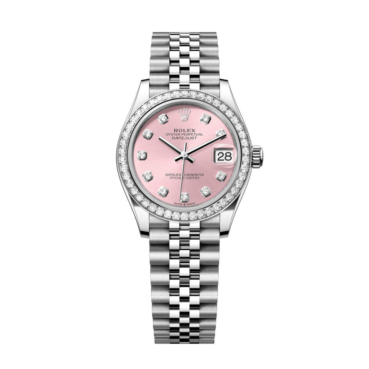 Rolex Datejust 31 31 mm Pink Set With Diamonds Dial Oystersteel and White Gold Jubilee Bracelet 278384rbr-0036 - WATCHXNYC