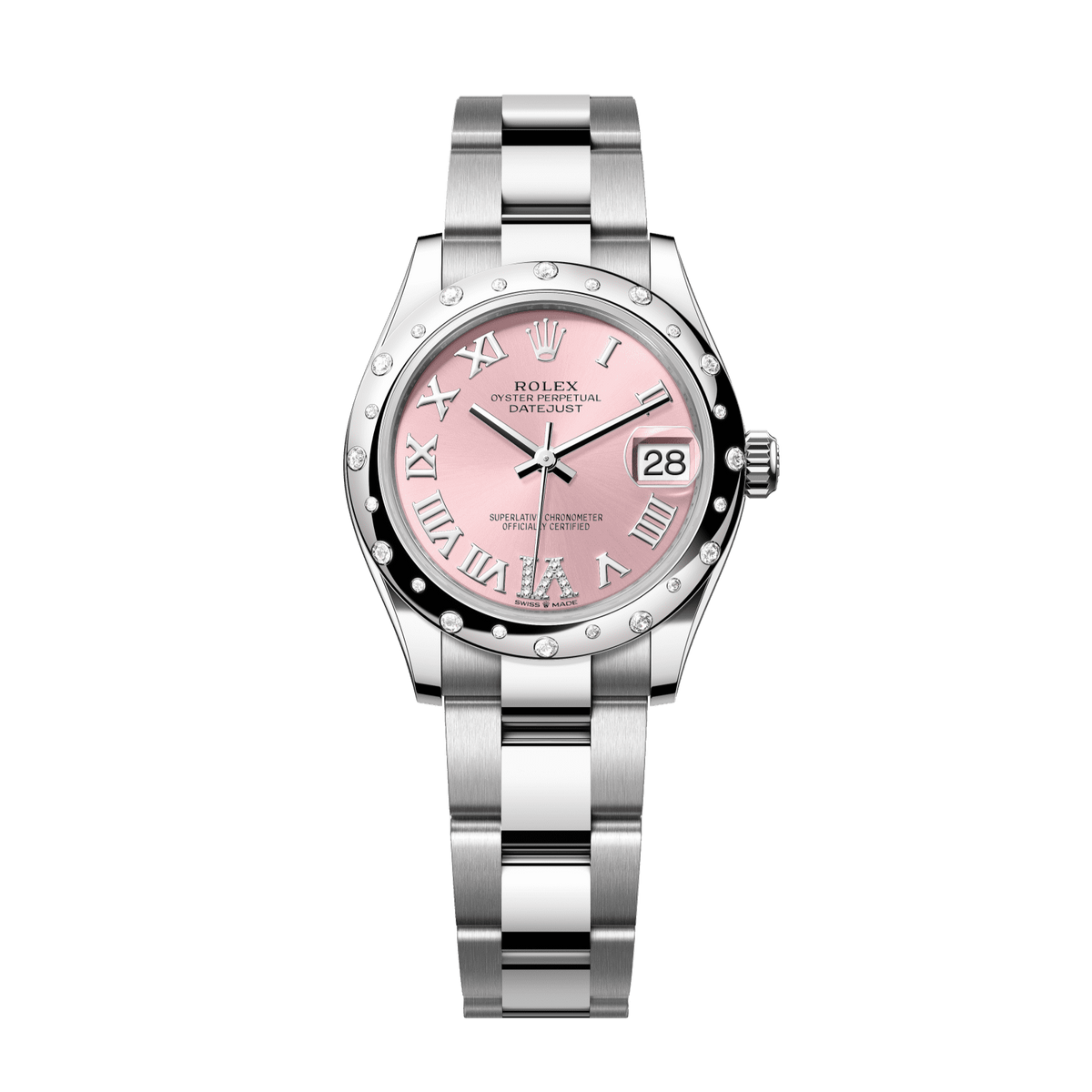 Rolex Datejust 31 31 mm Pink Set With Diamonds Dial Oystersteel and White Gold Oyster Bracelet 278344rbr-0025 - WATCHXNYC