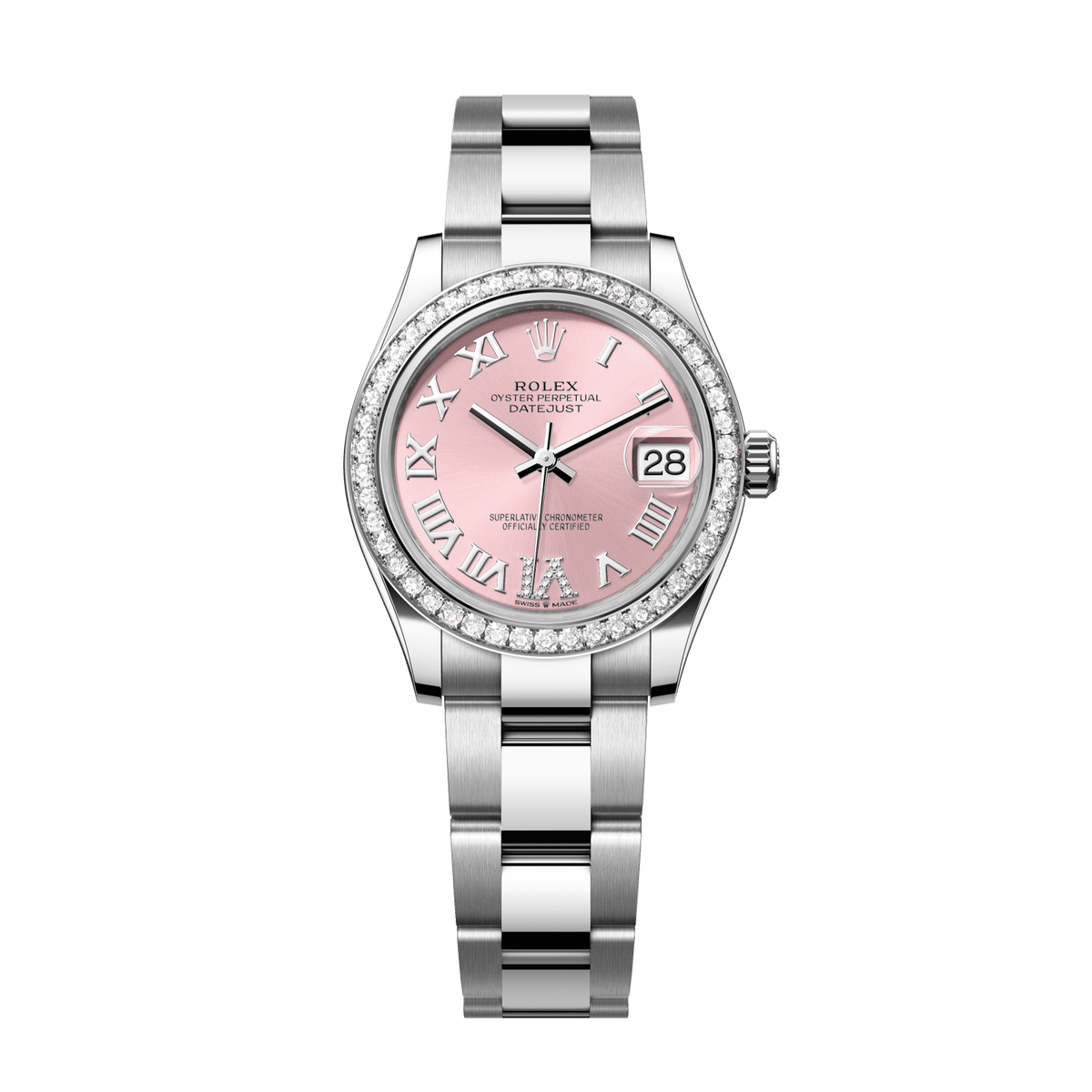 Rolex Datejust 31 31 mm Pink Set With Diamonds Dial Oystersteel and White Gold Oyster Bracelet 278384rbr-0027 - WATCHXNYC