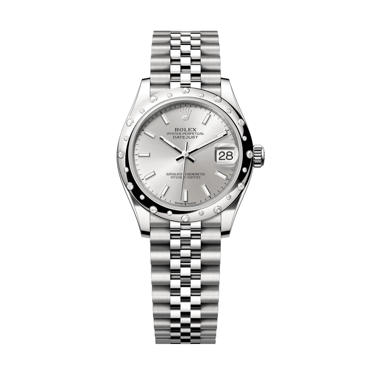 Rolex Datejust 31 31 mm Silver  Dial with Diamonds Oystersteel and White Gold Jubilee Bracelet 278344rbr-0014 - WATCHXNYC