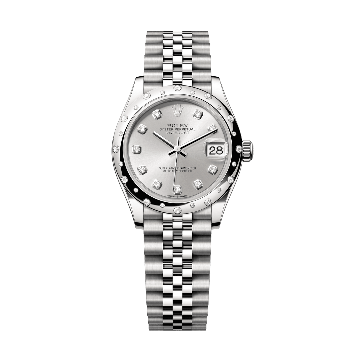 Rolex Datejust 31 31 mm Silver Set With Diamonds Dial Oystersteel and White Gold Jubilee Bracelet 278344rbr-0032 - WATCHXNYC