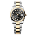 Rolex Datejust 36 mm Bright Black Set With Diamonds Dial Oystersteel and 18k Yellow Gold Oyster Bracelet 126203-0022