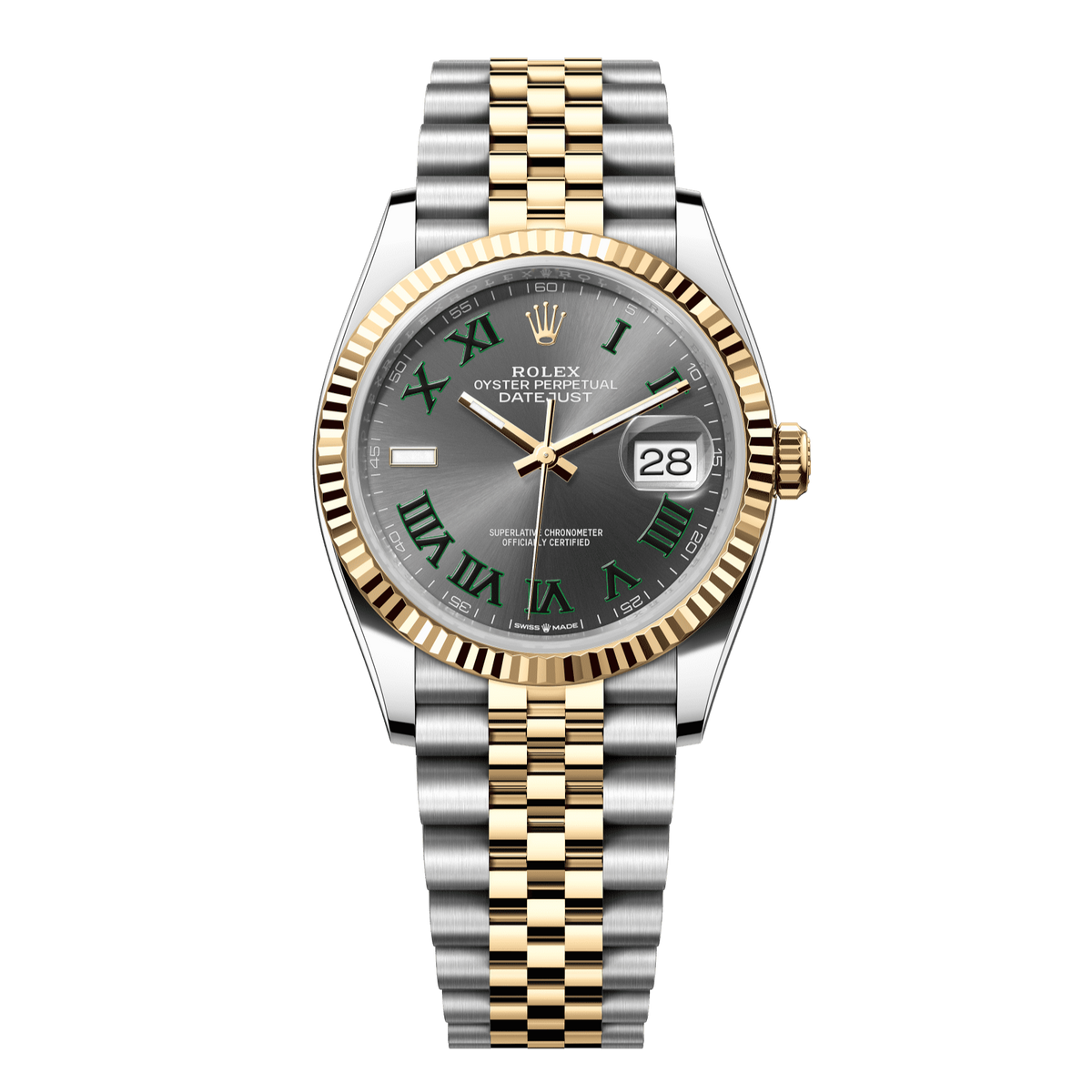 Rolex Datejust 36 36 mm Slate Dial Oystersteel and 18k Yellow Gold Jubilee Bracelet 126233-0035 - WATCHXNYC