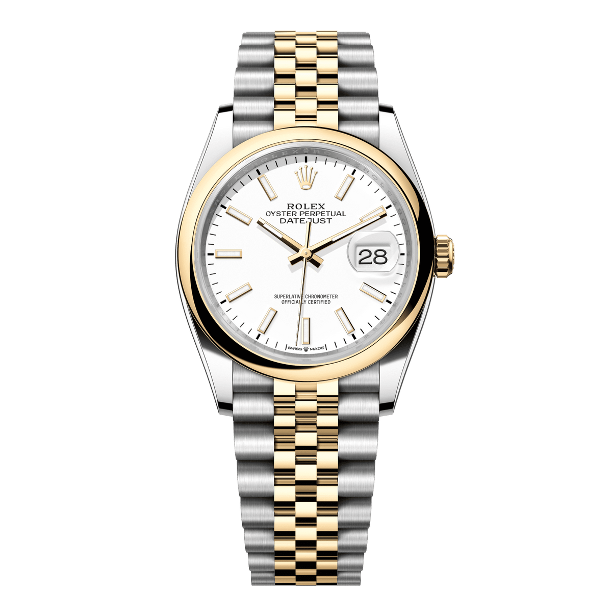 Rolex Datejust 36 36 mm White Dial Oystersteel and 18k Yellow Gold Jubilee Bracelet 126203-0019 - WATCHXNYC